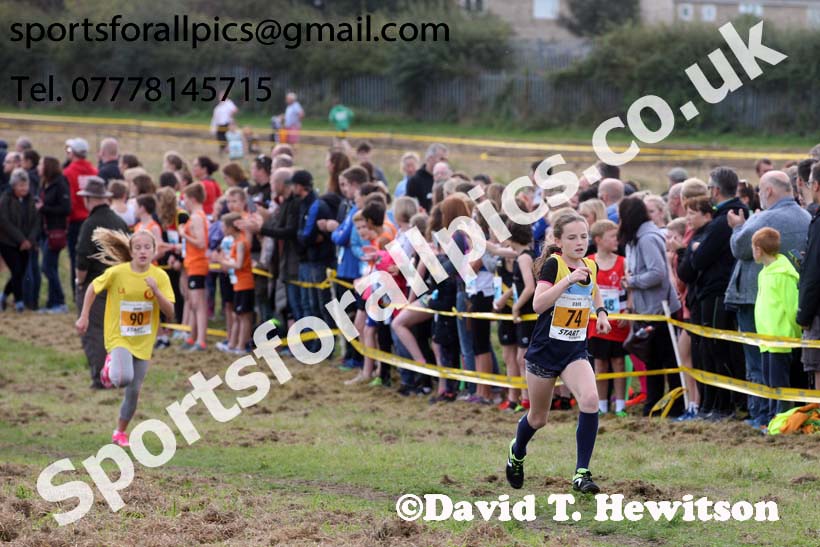 Girls under-11s Start Fitness North Eastern Harriers League, Wrekenton, Gateshead. Photo:  David T. Hewitson/Sports for All Pics